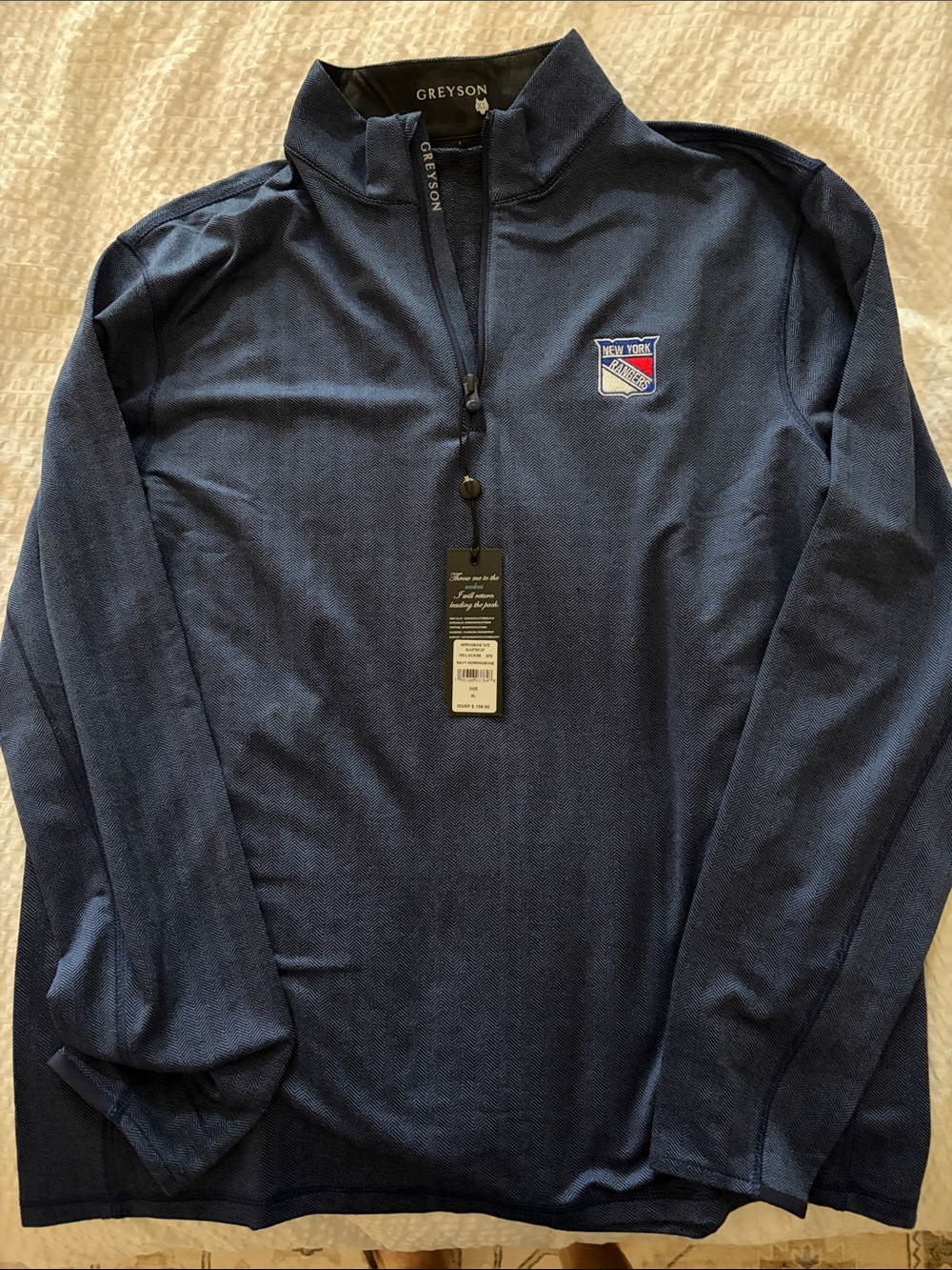 Greyson Navy Blue New York Rangers Pullover Quarter-Zip